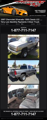 +/+/+ 2007 Chevrolet Silverado 1500 Classic Ls2 ... Very Low Monthly Payments