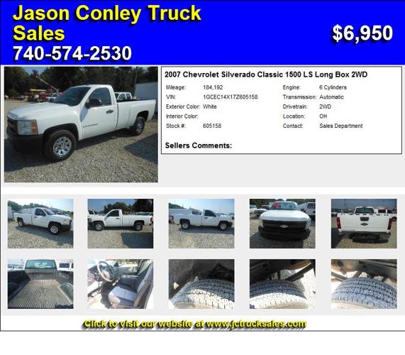 2007 Chevrolet Silverado Classic 1500 LS Long Box 2WD - Priced to Sell
