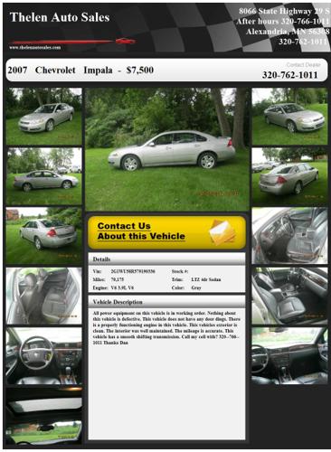 2007 Chevy Impala LTZ Loaded 79000 Miles