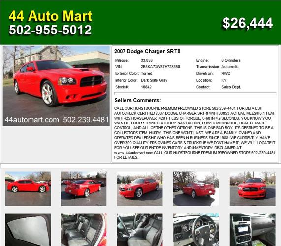 2007 Dodge Charger SRT8 - Call Now