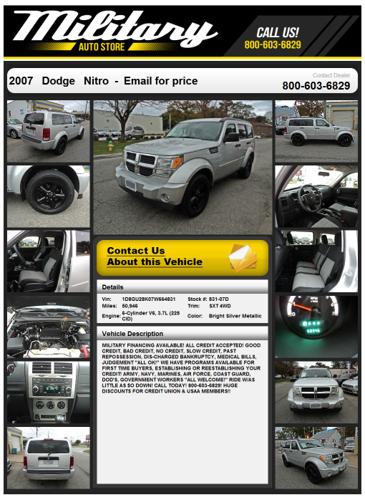 ?2007 dodge nitro sxt 4wd ? all credit situations welcome ?