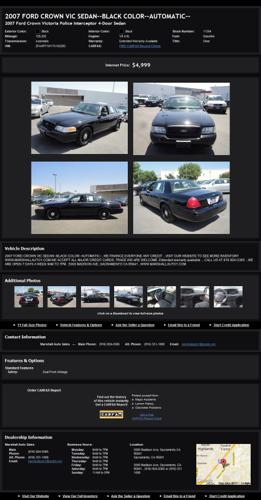 2007 Ford Crown Vic Sedan--Black Color--Automatic--