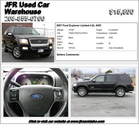 2007 Ford Explorer Limited 4.6L 4WD - This is the one you have been looking for
