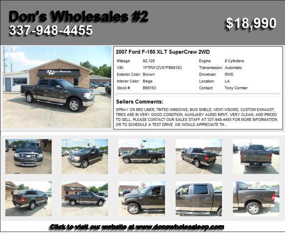 2007 Ford F-150 XLT SuperCrew 2WD - Take me Home Today