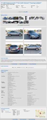 **** 2007 Honda Accord Ex ****All Credit Welcome** Financing Available**