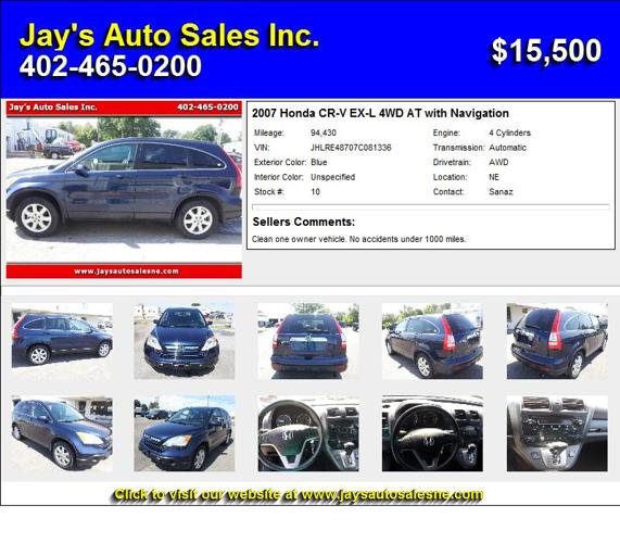2007 Honda CR-V EX-L 4WD AT with Navigation - Hurry In Today