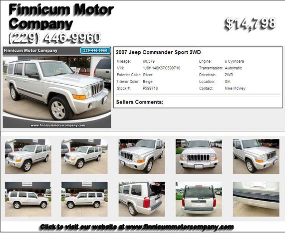 2007 Jeep Commander Sport 2WD - You will be Satisfied