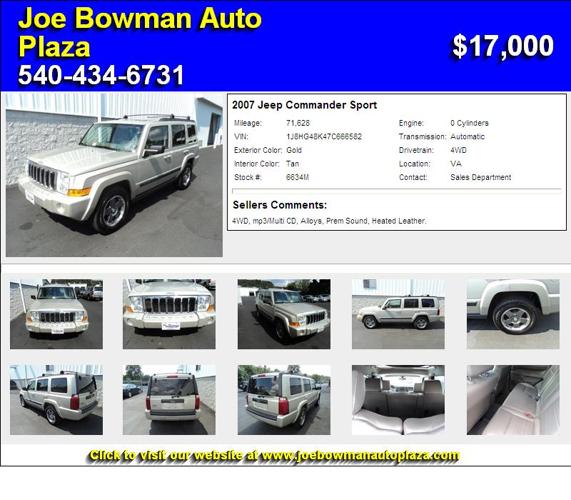 2007 Jeep Commander Sport - You will be Satisfied