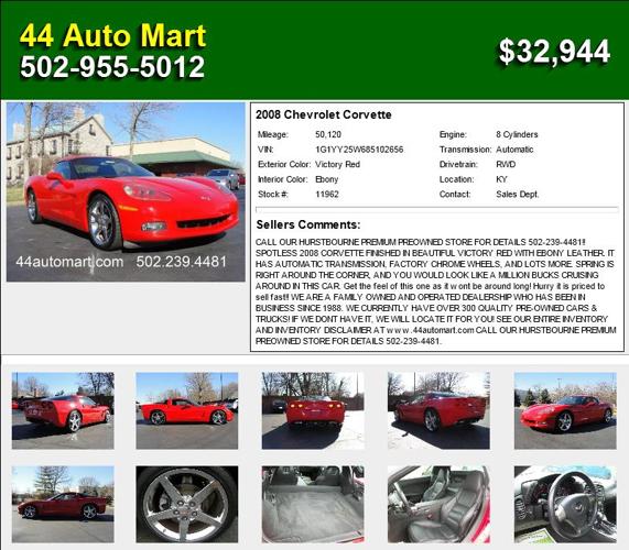 2008 Chevrolet Corvette - Needs New Owner