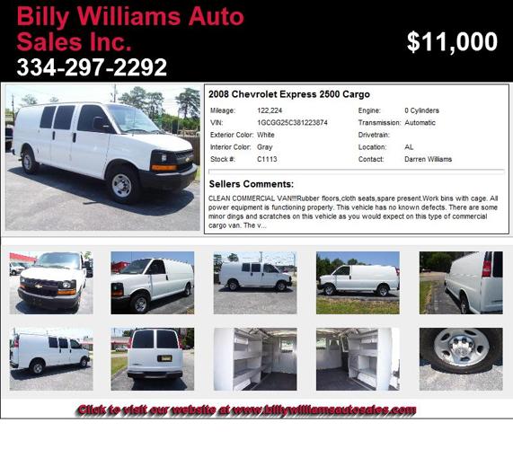 2008 Chevrolet Express 2500 Cargo - Must Sell