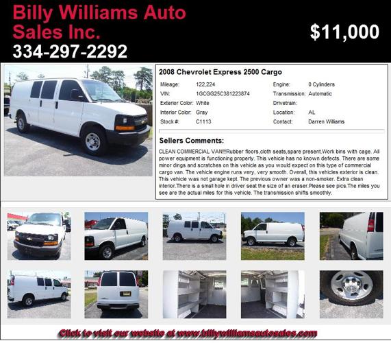 2008 Chevrolet Express 2500 Cargo - Needs New Owner