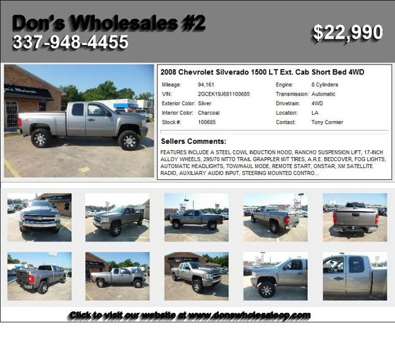 2008 Chevrolet Silverado 1500 LT Ext. Cab Short Bed 4WD - This is the one