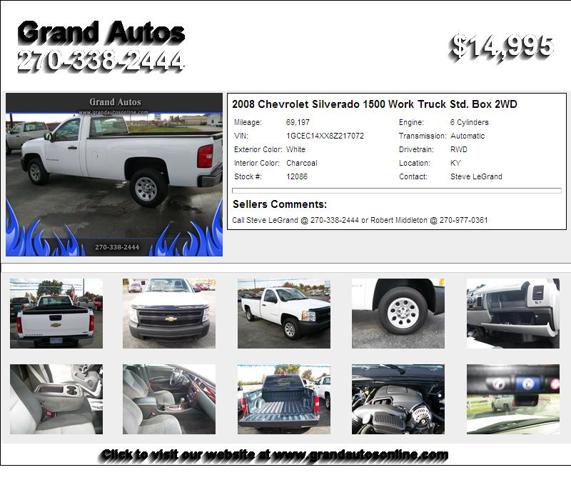 2008 Chevrolet Silverado 1500 Work Truck Std. Box 2WD - Your Search Stops Here