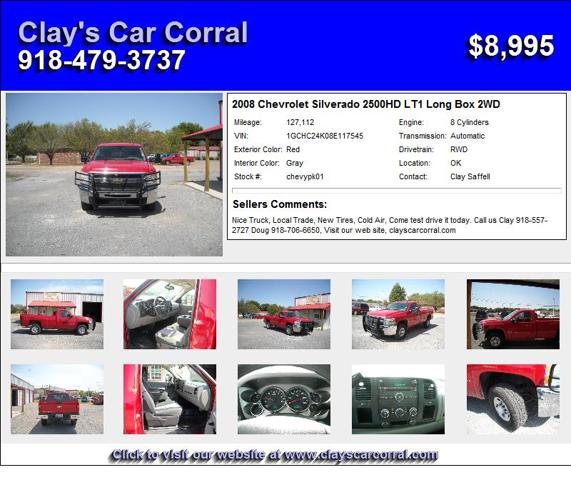 2008 Chevrolet Silverado 2500HD LT1 Long Box 2WD - Stop Looking and Buy Me