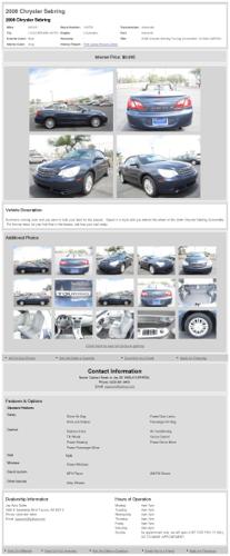 2008 Chrysler Sebring Touring Convertible / Clean Carfax /