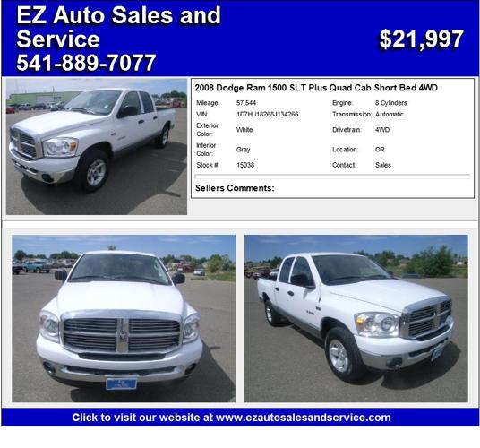 2008 Dodge Ram 1500 SLT Plus Quad Cab Short Bed 4WD - Hurry In Today