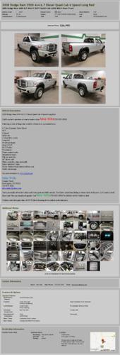 2008 Dodge Ram 2500 4X4 6.7 Diesel Quad Cab 6 Speed Long Bed