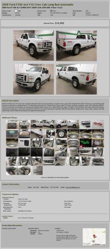 2008 Ford F350 4X4 V10 Crew Cab Long Bed Automatic