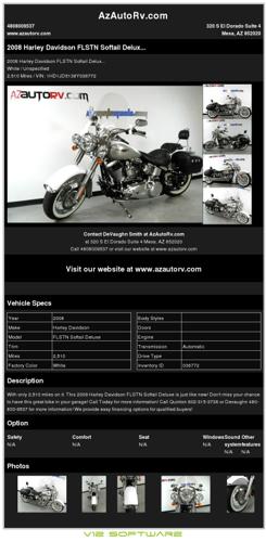 2008 Harley Davidson FLSTN Softail Delux...
