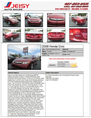 2008 Honda Civic We Finance everybody!!!