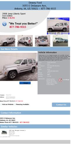 2008 jeep liberty sport great condition 12t109 41113