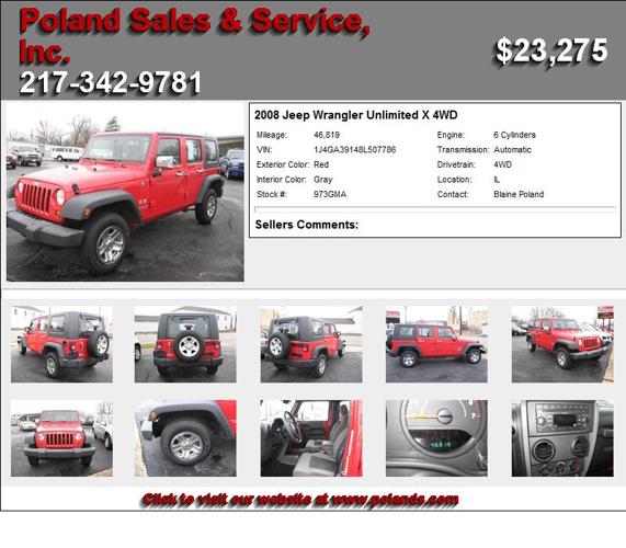 2008 Jeep Wrangler Unlimited X 4WD