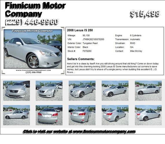 2008 Lexus IS 250 - Affordable Used Cars