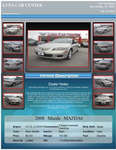 ? ?2008 Mazda MAZDA6 - I4 Silver Metallic