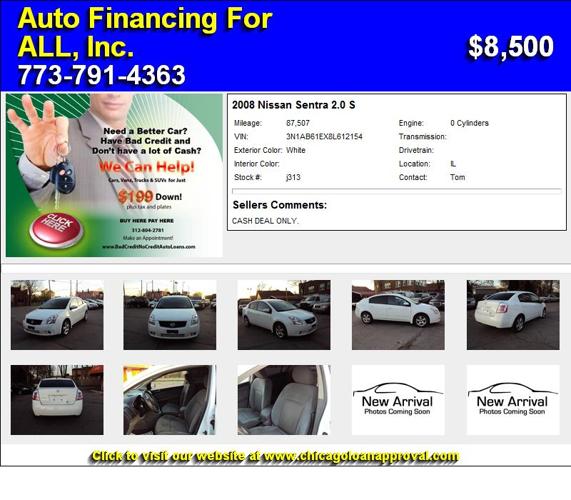 2008 Nissan Sentra 2.0 S - BUY HERE PAY HERE 199 DOWN MOST CARS