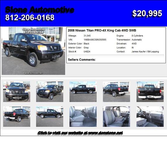2008 Nissan Titan PRO-4X King Cab 4WD SWB - Your Search Stops Here