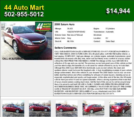 2008 Saturn Aura - Nice