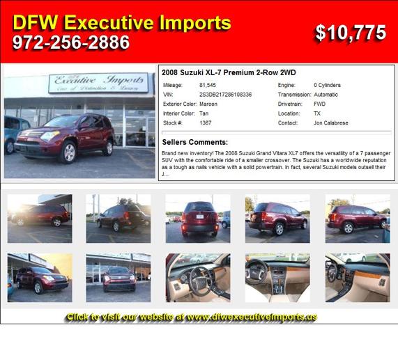 2008 Suzuki XL-7 Premium 2-Row 2WD - Wont Last at this Price