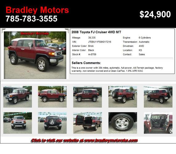 2008 Toyota FJ Cruiser 4WD MT - Stop Shopping and Buy Me