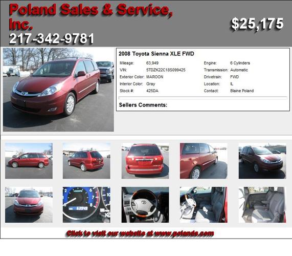 2008 Toyota Sienna XLE FWD