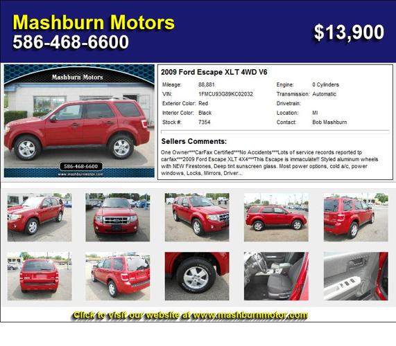 2009 Ford Escape XLT 4WD V6 - Take me Home Today