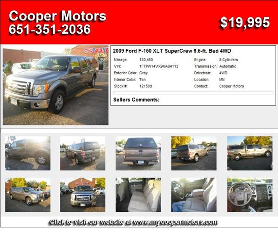 2009 Ford F-150 XLT SuperCrew 6.5-ft. Bed 4WD - New Home Needed