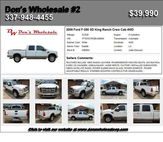 2009 Ford F-250 SD King Ranch Crew Cab 4WD - Stop Looking and Buy Me