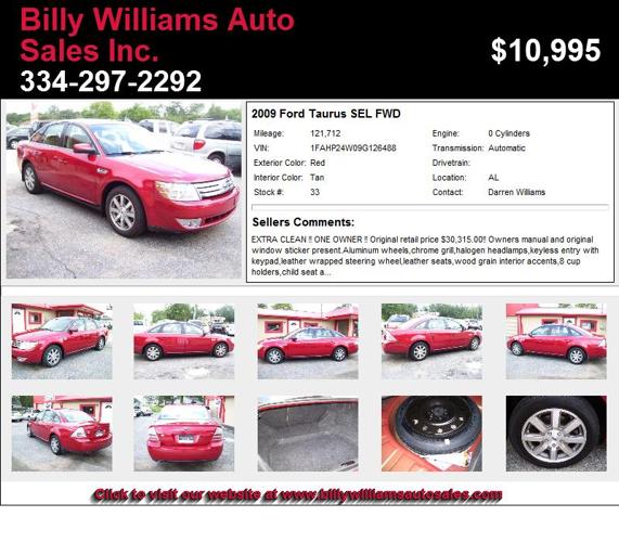 2009 Ford Taurus SEL FWD - Call Now