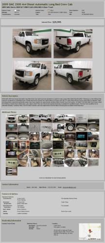 2009 Gmc 2500 4X4 Diesel Automatic Long Bed Crew Cab