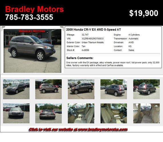2009 Honda CR-V EX 4WD 5-Speed AT - Your Search Stops Here