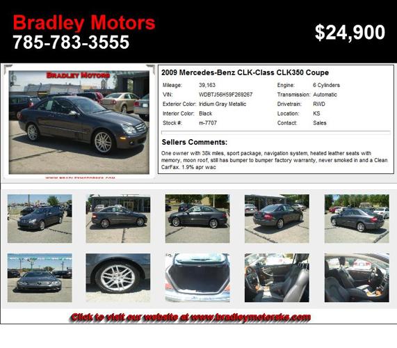 2009 Mercedes-Benz CLK-Class CLK350 Coupe - Hurry In Today