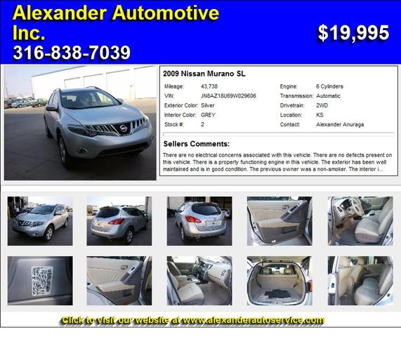 2009 Nissan Murano SL - Manager's Special