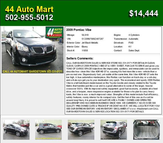 2009 Pontiac Vibe - Nice