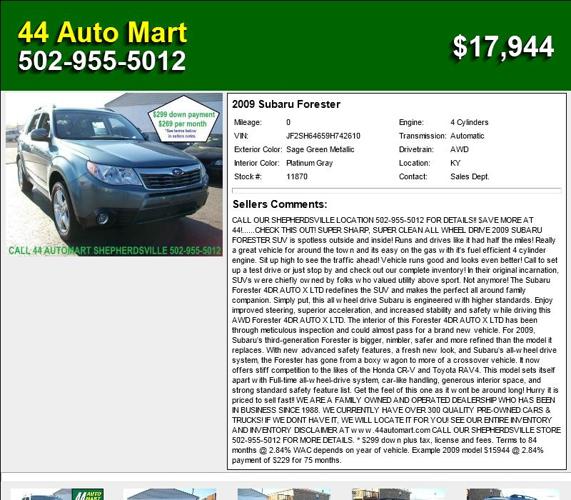 2009 Subaru Forester - Buy Me