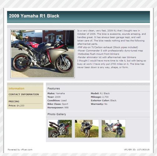 2009 Yamaha R1 Black