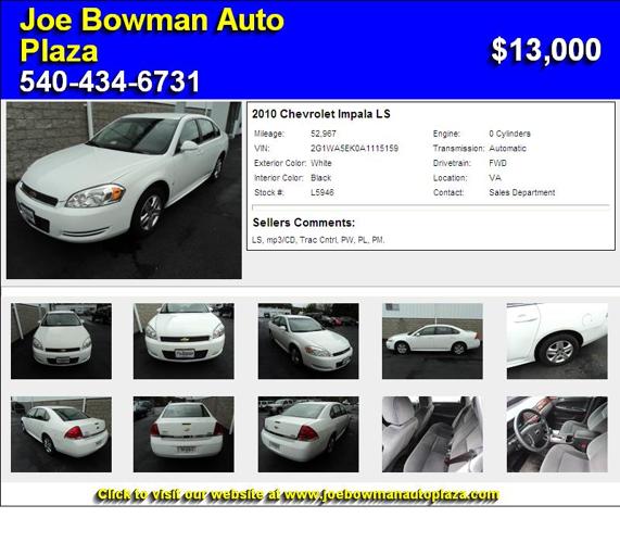 2010 Chevrolet Impala LS - Priced to Move
