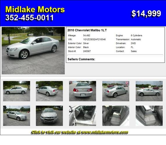 2010 Chevrolet Malibu 1LT - Your Search is Over
