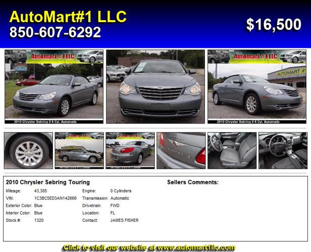 2010 Chrysler Sebring Touring - Manager's Special