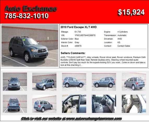 2010 Ford Escape XLT 4WD - Priced to Move