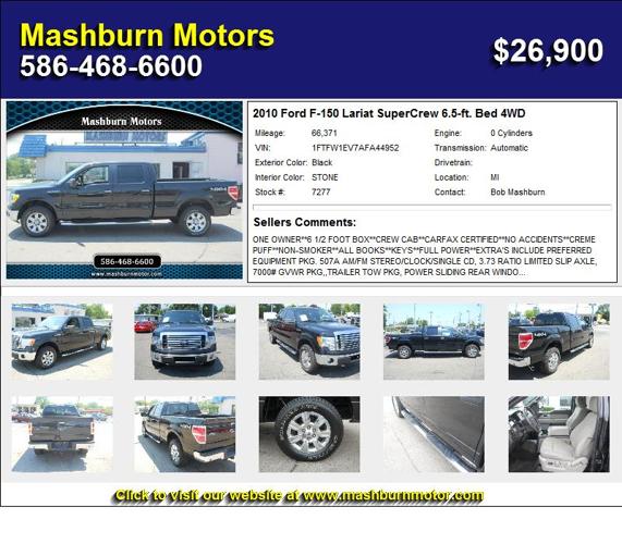 2010 Ford F-150 Lariat SuperCrew 6.5-ft. Bed 4WD - Needs New Owner